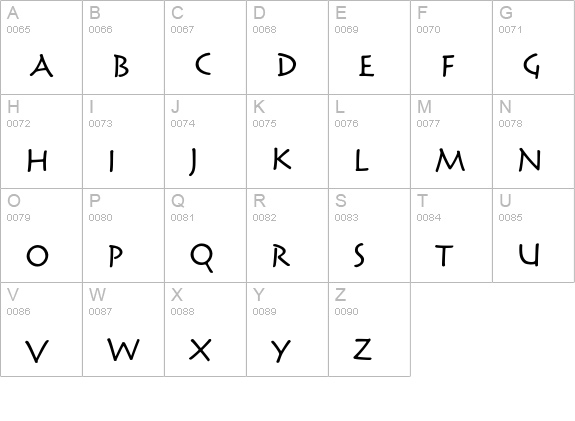 Reliq Std Active uppercase A-Z preview