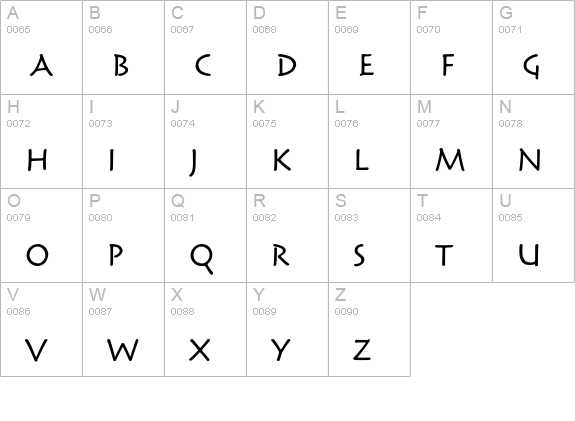 Reliq Std Calm uppercase A-Z preview