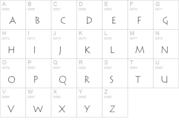 Reliq Std Light Calm uppercase A-Z preview