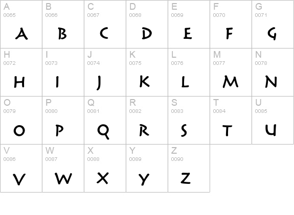 Reliq Std Semibold Active uppercase A-Z preview