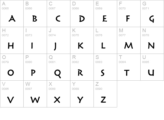 Reliq Std Semibold Calm uppercase A-Z preview