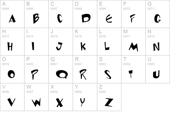 Ren & Stimpy uppercase A-Z preview