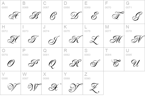 RenaissanceRegular  uppercase A-Z preview