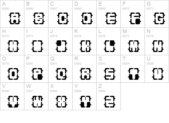 REOXY uppercase A-Z preview