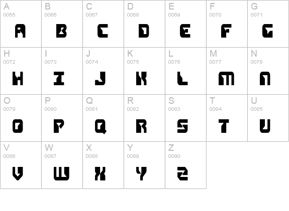 Replicant Condensed uppercase A-Z preview