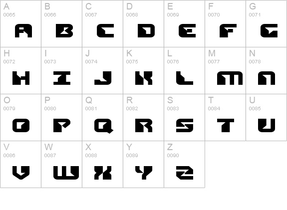 Replicant Expanded uppercase A-Z preview