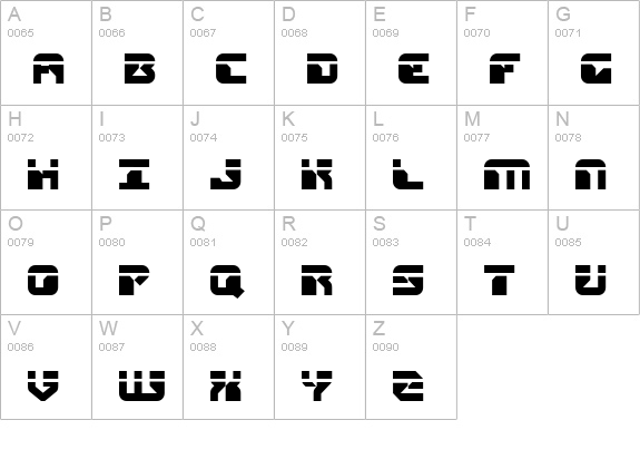 Replicant Laser uppercase A-Z preview