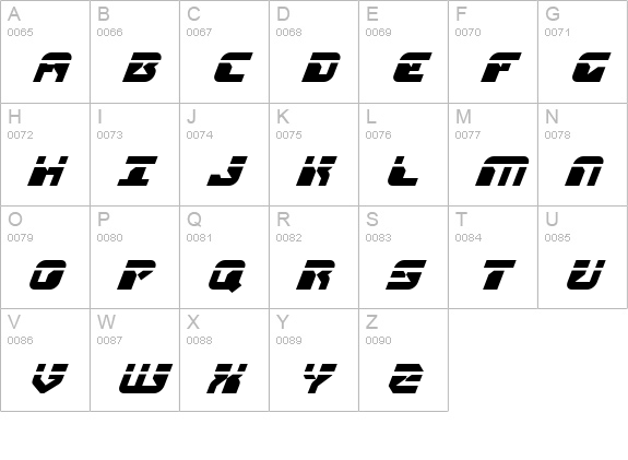 Replicant Laser Italic uppercase A-Z preview