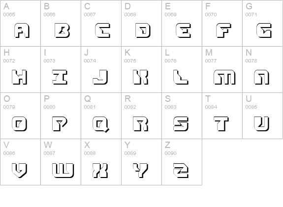 Replicant Shadow uppercase A-Z preview