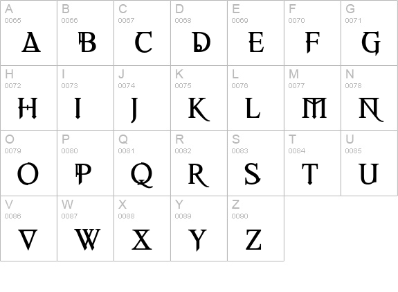 REQUIEM-DIESIRAE11 uppercase A-Z preview