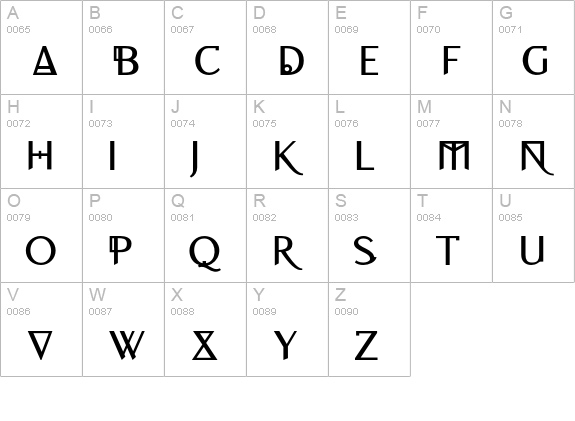 REQUIEM-SIMPLEX21 uppercase A-Z preview