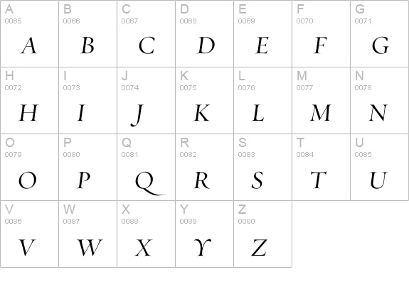 RequiemFine-HTF-Italic uppercase A-Z preview