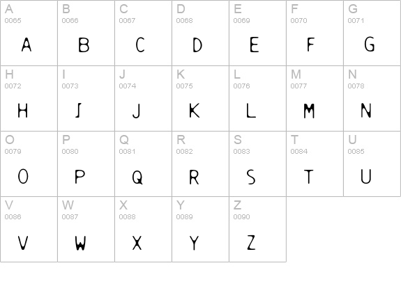 ResbalosoSlipping uppercase A-Z preview