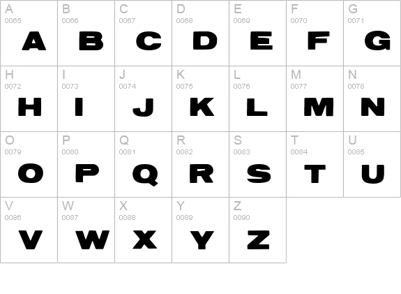 Reservoir Grunge uppercase A-Z preview