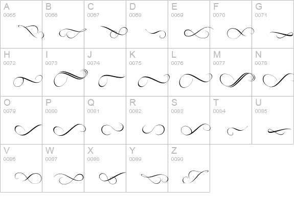Respective Swashes uppercase A-Z preview