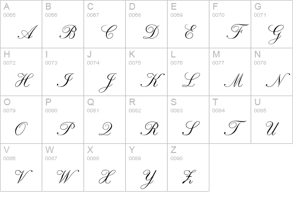 RespighiOpti-Script uppercase A-Z preview