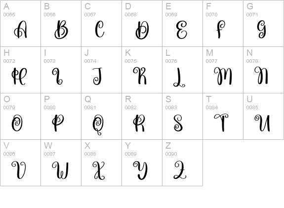 Restie uppercase A-Z preview