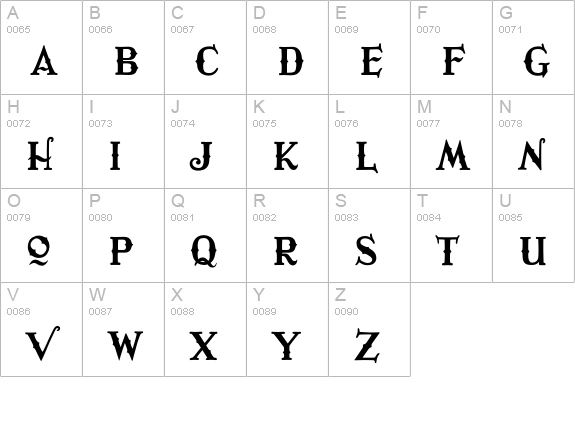 Retablo uppercase A-Z preview