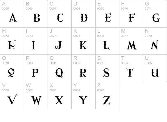 RetabloAntiguo uppercase A-Z preview