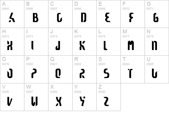 Reticulan uppercase A-Z preview