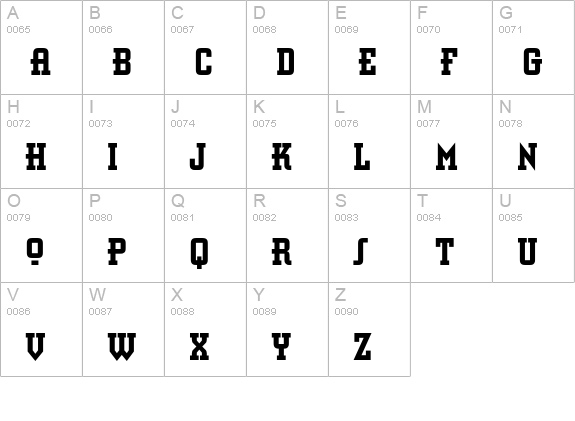 Retro Bold Std Condensed uppercase A-Z preview