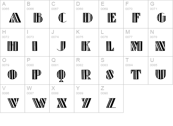 Retro Elite uppercase A-Z preview