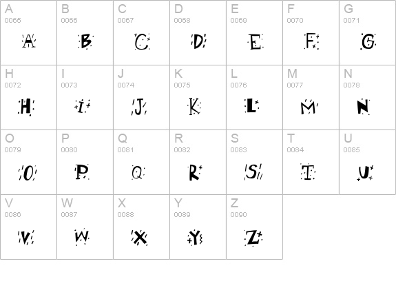RetroCapsBW uppercase A-Z preview