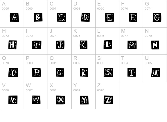 RetroCapsWB uppercase A-Z preview