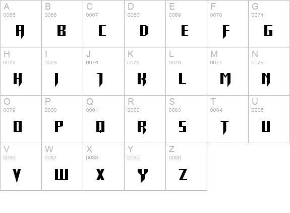 RETURN TO CASTLE uppercase A-Z preview