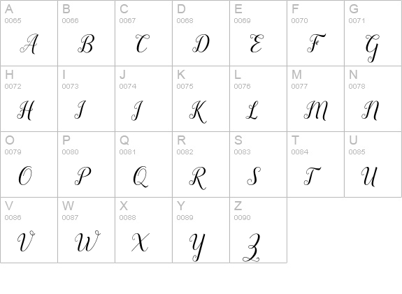 Revallyna uppercase A-Z preview
