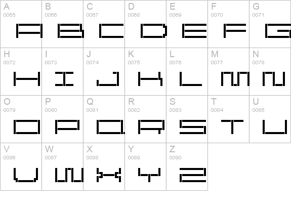 ReversionBroken uppercase A-Z preview