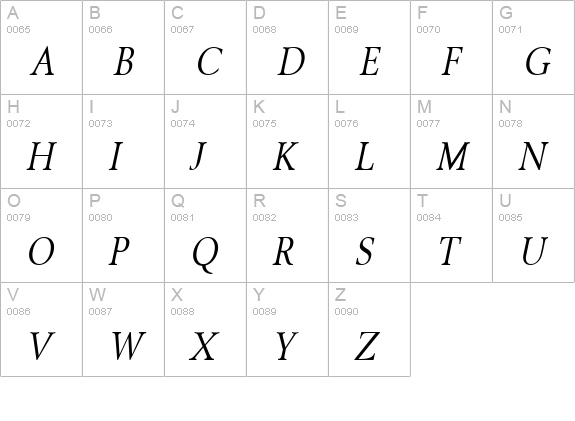 Revive 8 Condensed Italic uppercase A-Z preview