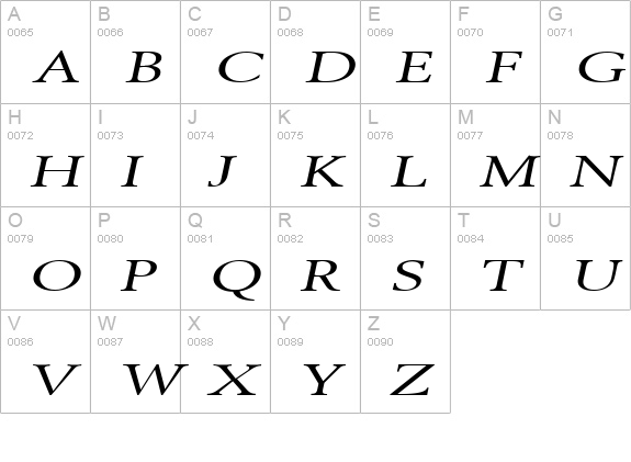 Revive 8 Extended Italic uppercase A-Z preview
