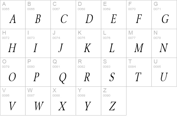 Revive 8 Thin Italic uppercase A-Z preview