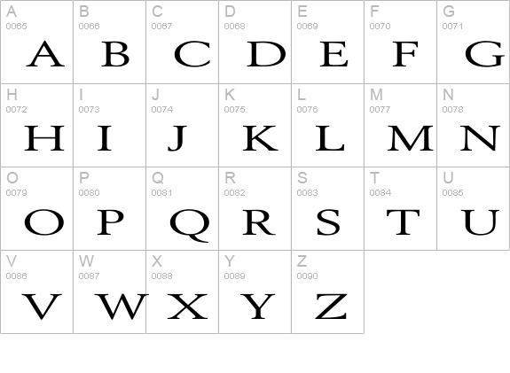 Revive OV Ex uppercase A-Z preview
