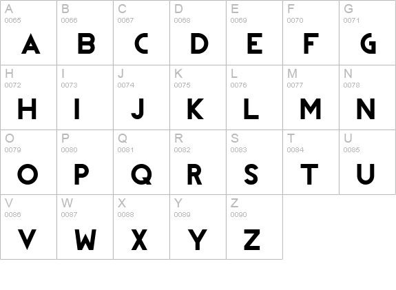 REVOLUTION uppercase A-Z preview