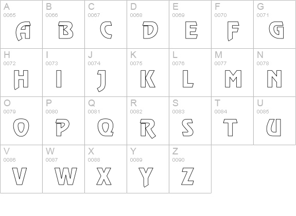 Revue Hollow uppercase A-Z preview