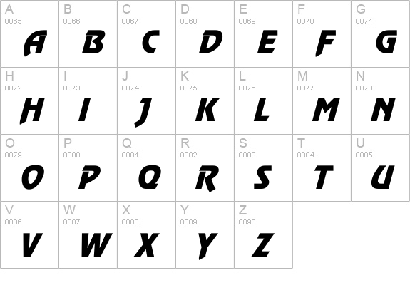 Revue Italic uppercase A-Z preview