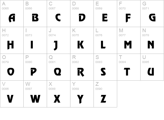 RevuePEE uppercase A-Z preview