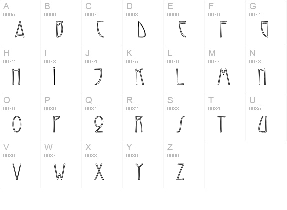 ReynoldCaps Hollow uppercase A-Z preview