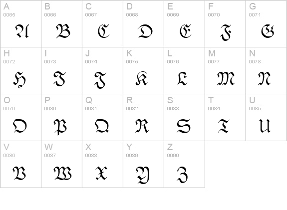 Rheingold uppercase A-Z preview