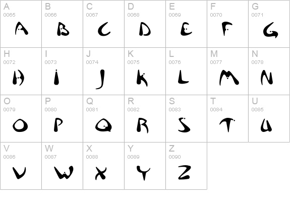 Rhinos uppercase A-Z preview