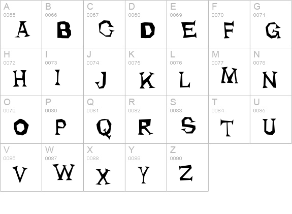 Rhoda Dendron uppercase A-Z preview