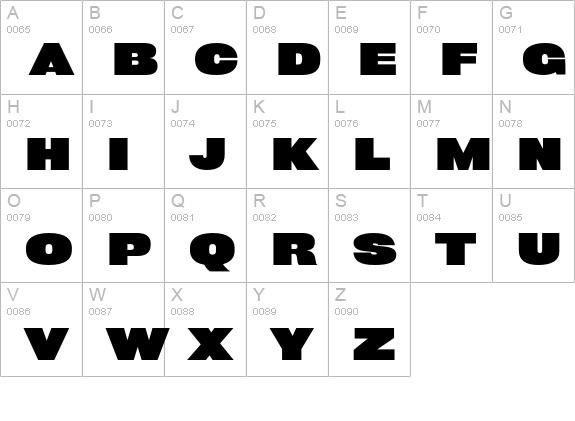 Rhode-BlackWide uppercase A-Z preview