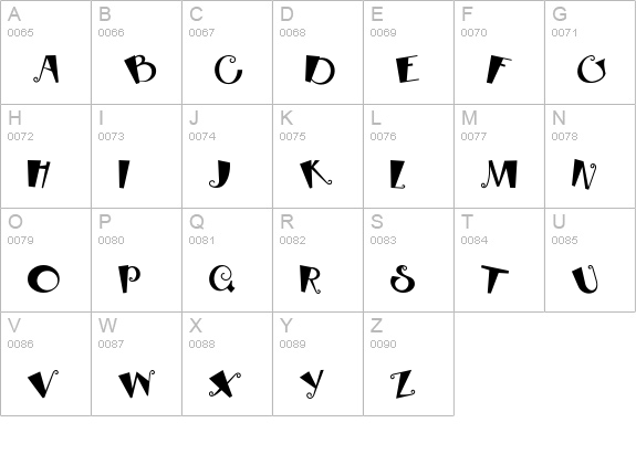 RhubarbPie uppercase A-Z preview