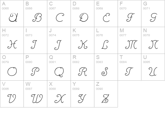 Rhumba Script NF uppercase A-Z preview