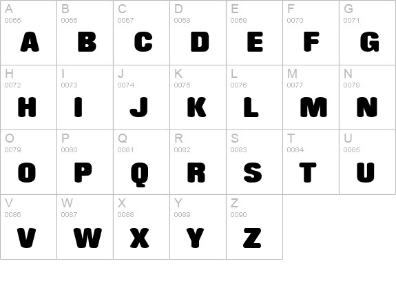 Rhythm uppercase A-Z preview