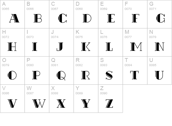 Rialto uppercase A-Z preview