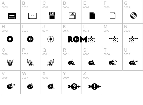 RiansDingbats-One uppercase A-Z preview