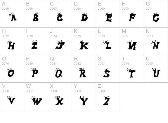 Ribbonbubble uppercase A-Z preview